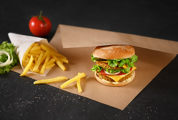 Emballage pour hamburgers à emporter