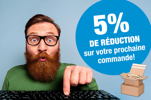 Créez un compte d’utilisateur et économisez 5%