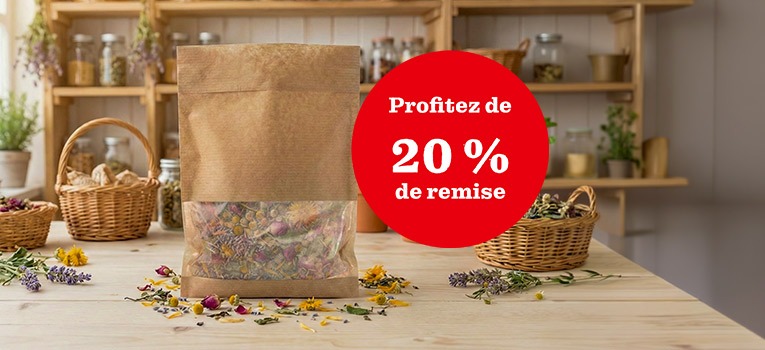 Sachets en papier à découvrir et profitez d’un rabais → Sachet en papier avec fenêtre, rempli de vis et d’écrous