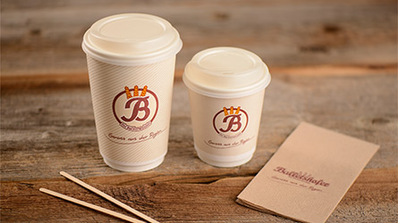 bedruckte Kaffeebecher