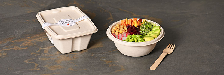 Menüschalen aus Bagasse