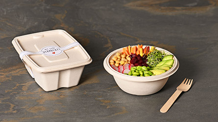 Menüschalen aus Bagasse