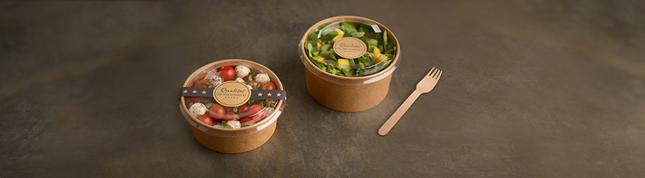 Bol à salade en carton marron rond