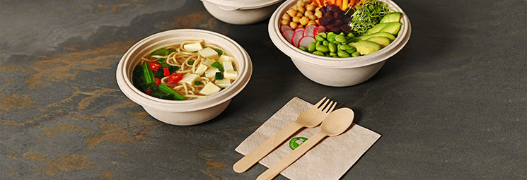 runde Menüschale aus Bagasse