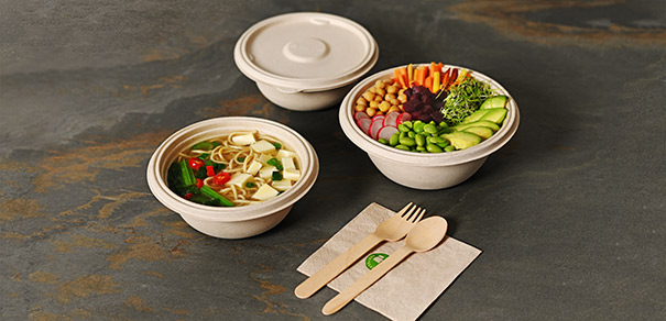 runde Menüschale aus Bagasse