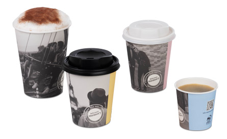 Heißgetränkebecher der Verpackungslinie «delicious memory»