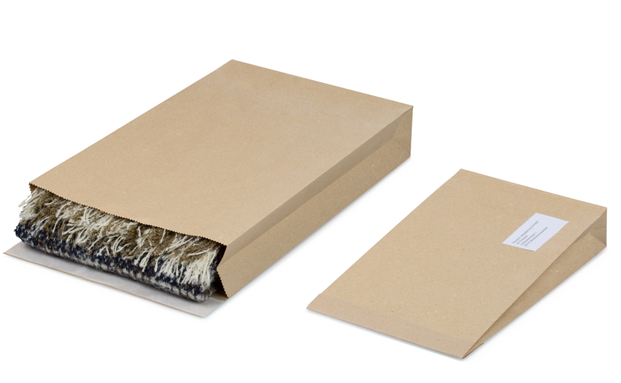Graspapier-Versandtasche mit Blockboden