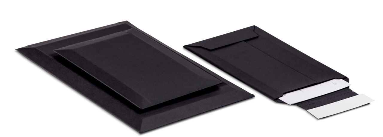 Wellkarton-Versandtasche schwarz FULL BLACK