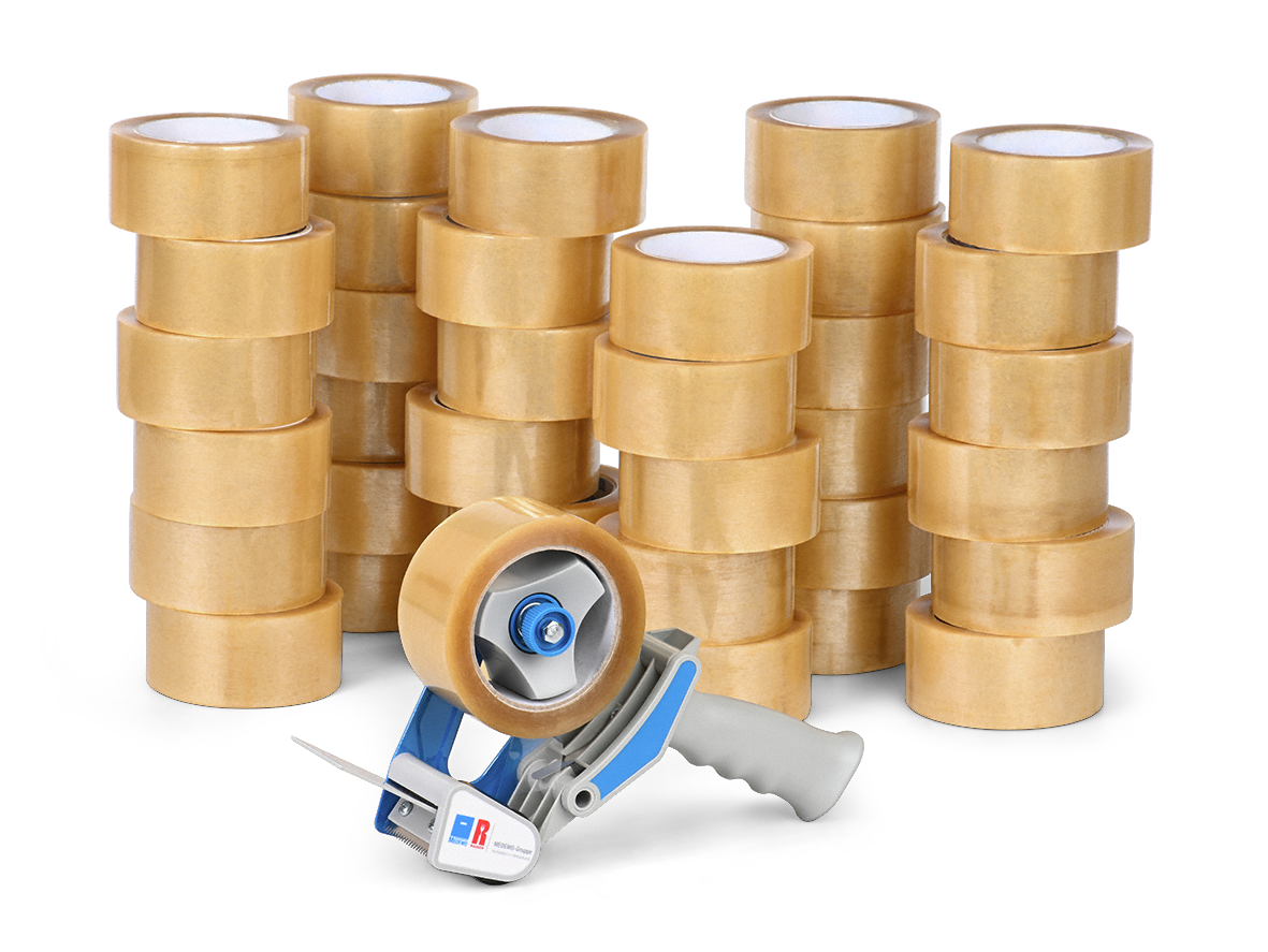 Klebeband-Set mit transparenten Rollen.
