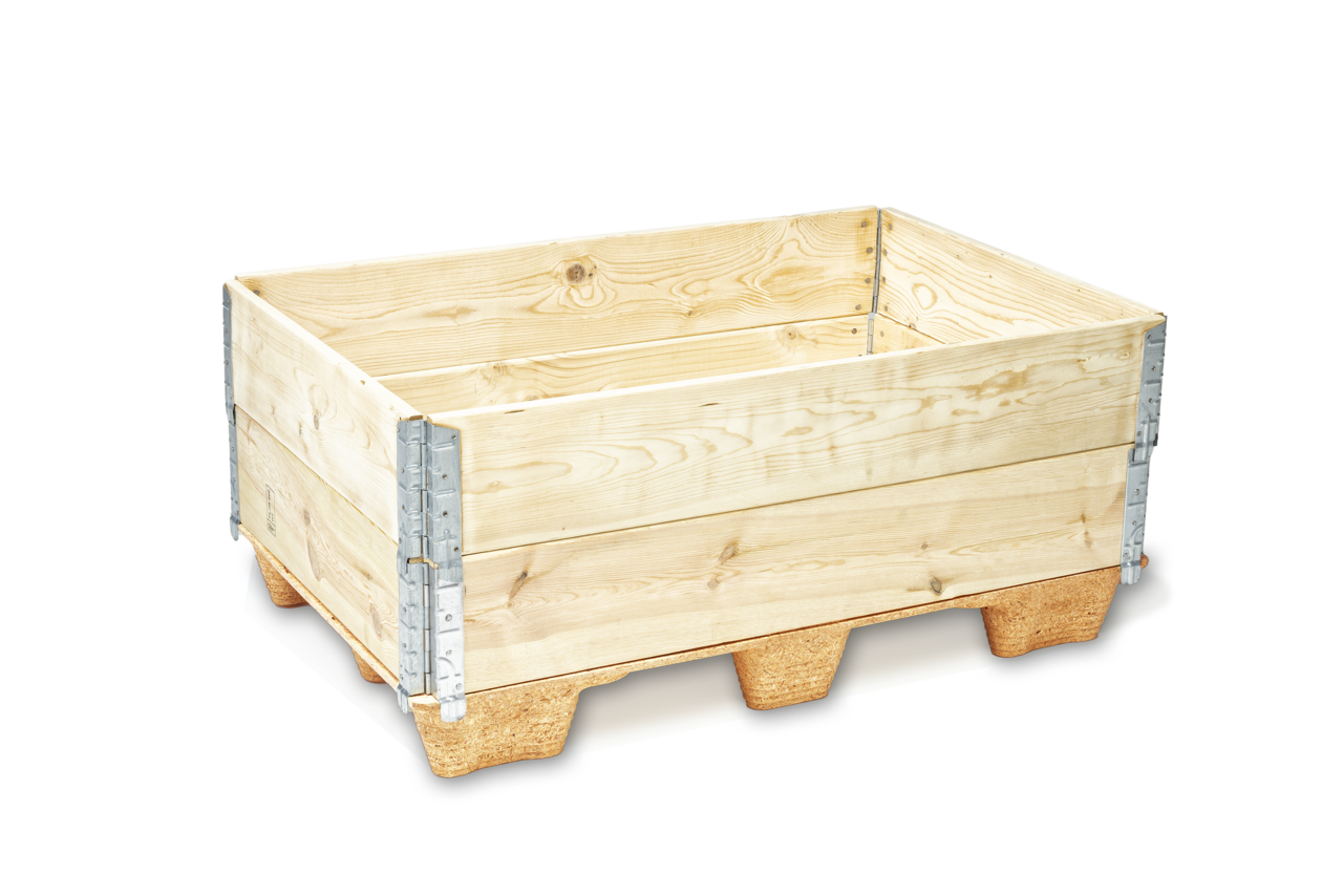 Paletten sind auch für Transporte in Kombination mit Holzaufsatzrahmen geeignet