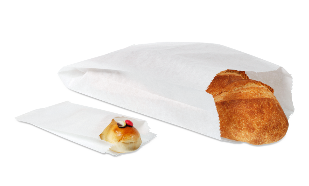 Papierfaltenbeutel weiss