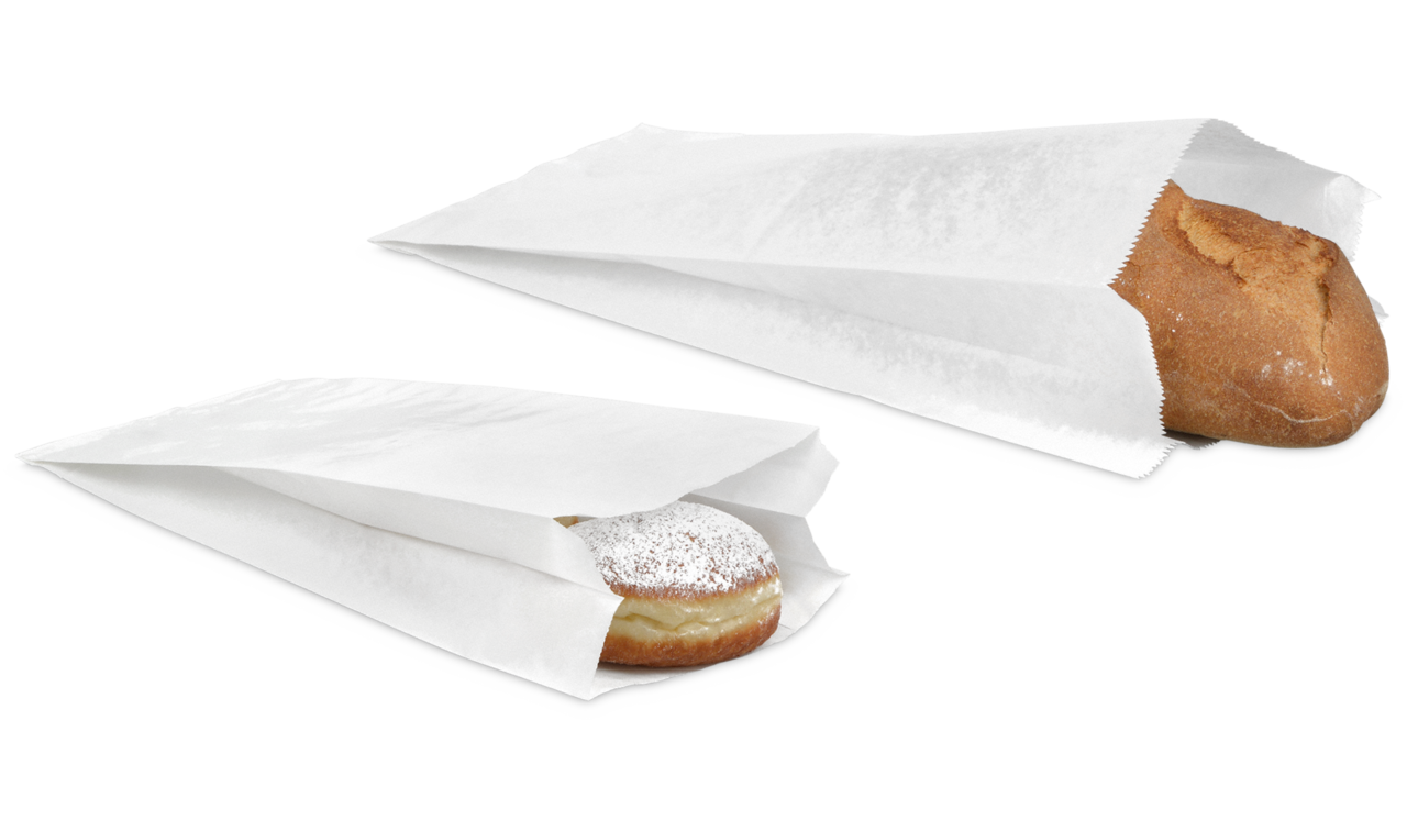 Papierfaltenbeutel weiss, aus Pergamin