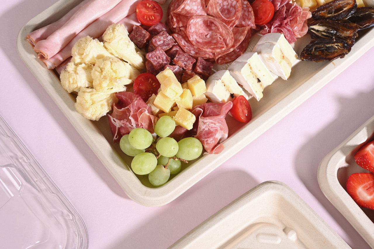 Servierplatte aus Bagasse