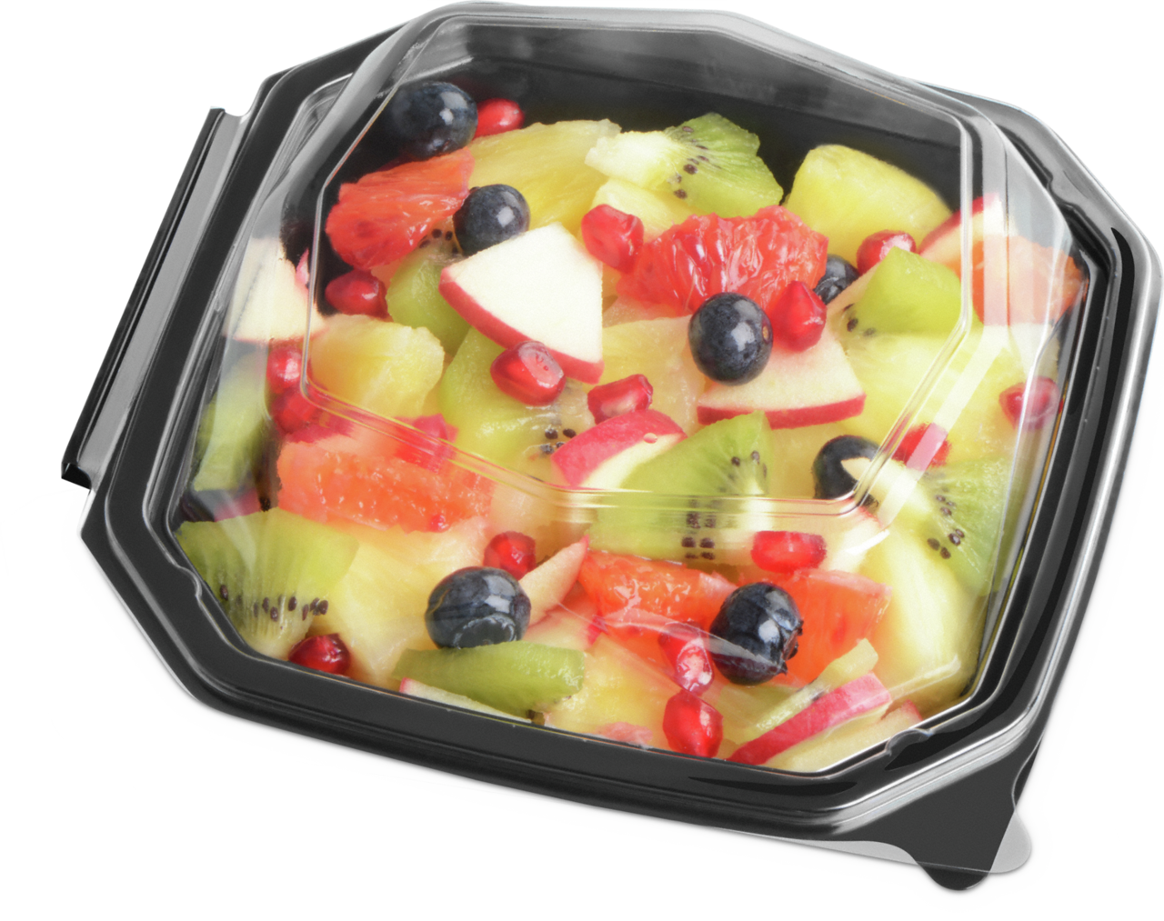 Salatschale aus PET Octaview mit Deckel