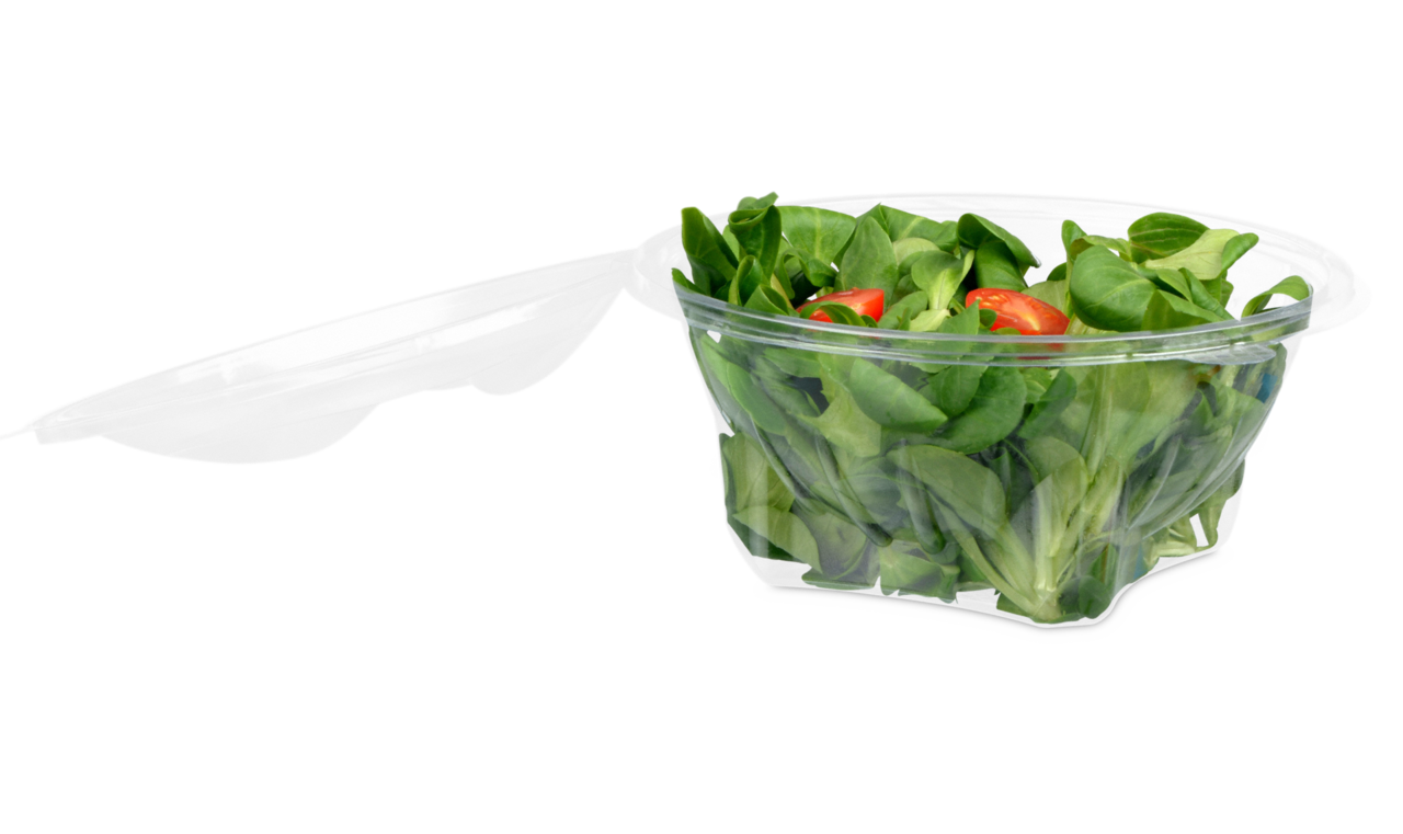 Salatschale aus rPET LIGHT rund mit Deckel