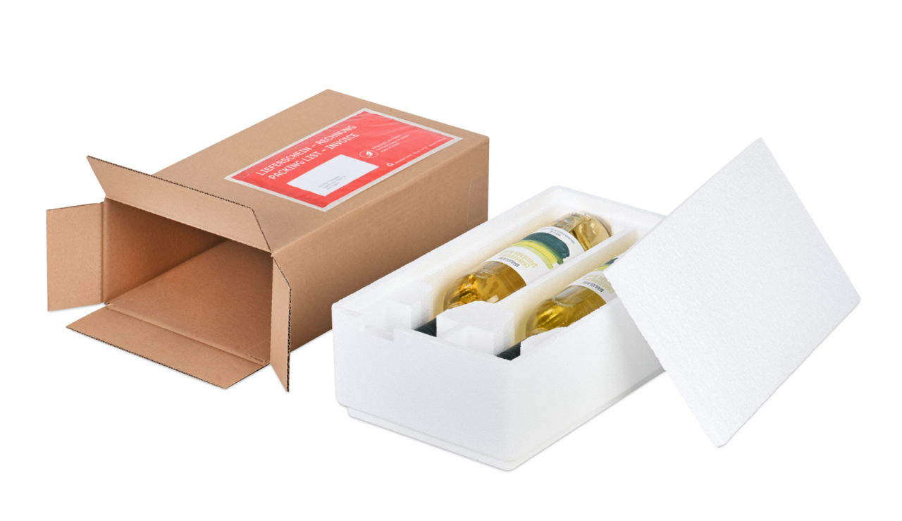 Flaschen-Versandverpackung Styropor® (EPS / Airpop®)
