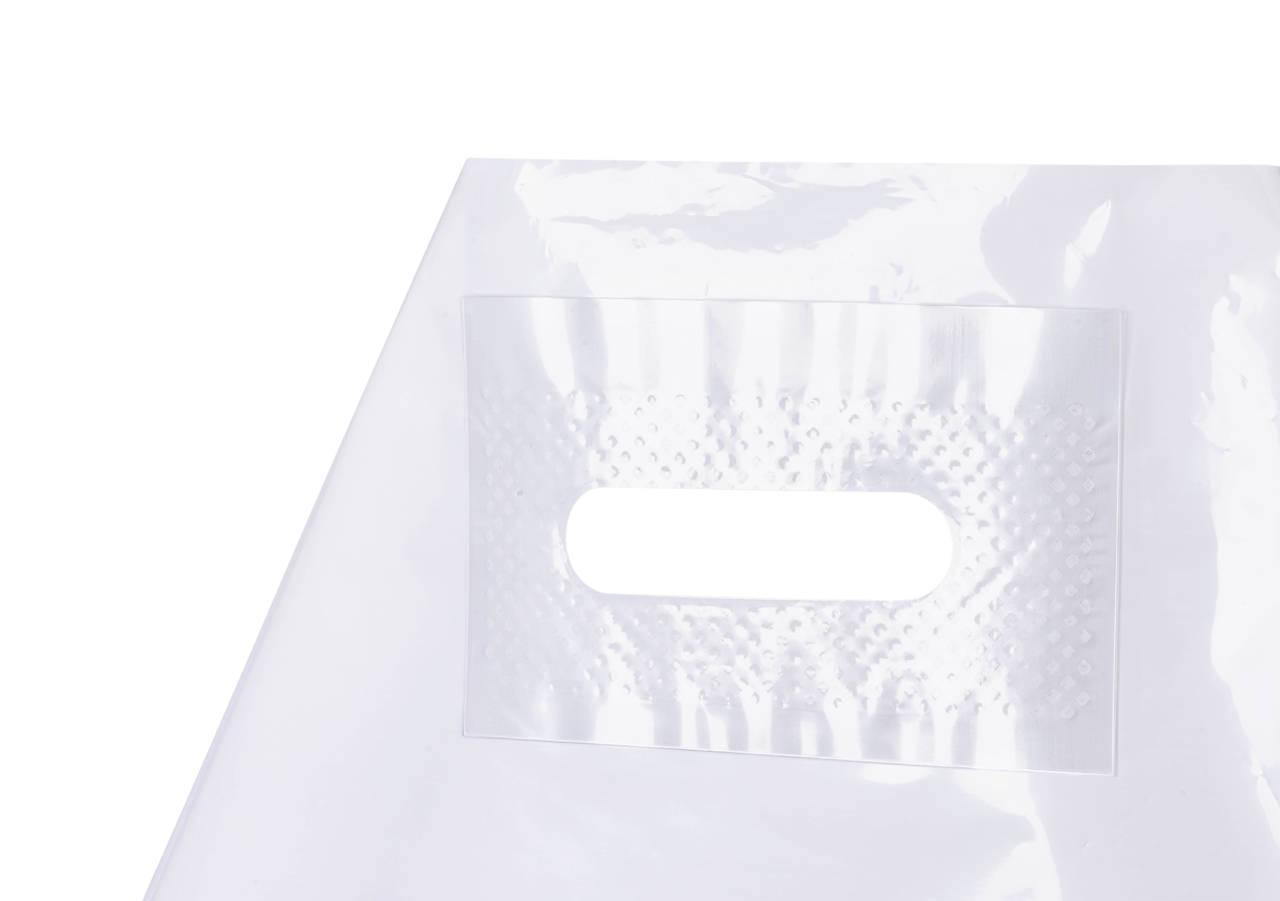 Mit dem verstärkten Griffloch lässt sich die Tasche einfach tragen.