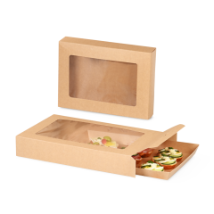 Catering-Karton braun & Servierplatte