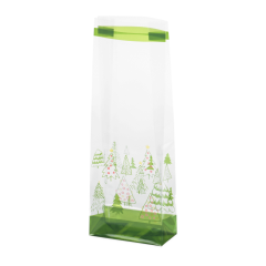 OPP-Blockbodenbeutel 100×50×280 mm, 40 µm, «Waldweihnacht»