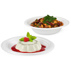 Teller & Schale aus Bagasse rund