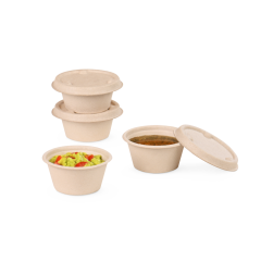 Dressingbecher aus Bagasse & Deckel