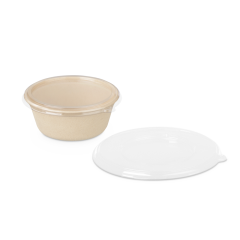 rPET-Deckel zu Schale aus Bagasse rund