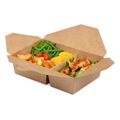 Mitnahmebox eckig braun 2-geteilt PREMIUM