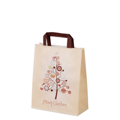 Weihnachts-Tragetasche 220×105×280 mm, «Merry Christmas», 70 g/m² weiss