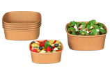 Salatschale aus Karton braun eckig 