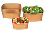 Salatschale aus Karton braun eckig 