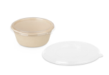 rPET-Deckel zu Schale aus Bagasse rund 