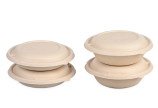 Schale aus Bagasse rund & Deckel