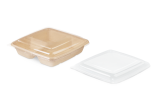 rPET-Deckel zu Menüschale aus Bagasse