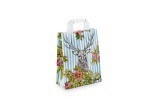 Papiertragetasche 320×120×400 mm «Hirsch», weiss, 80 g/m², Flachhenkel