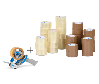 Selbstklebeband Sets PP Standard 36 Rollen + Handabroller