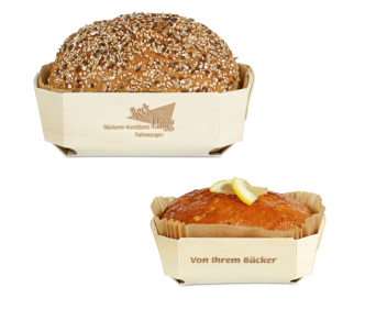 Holzbackform mit Einlagepapier