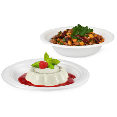 Teller & Schale aus Bagasse rund