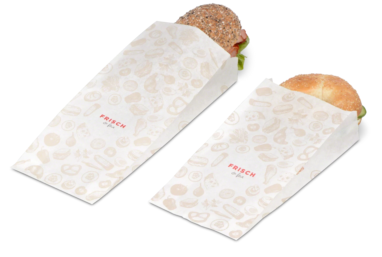 Papierfaltenbeutel «FRISCH & fein» Take-away