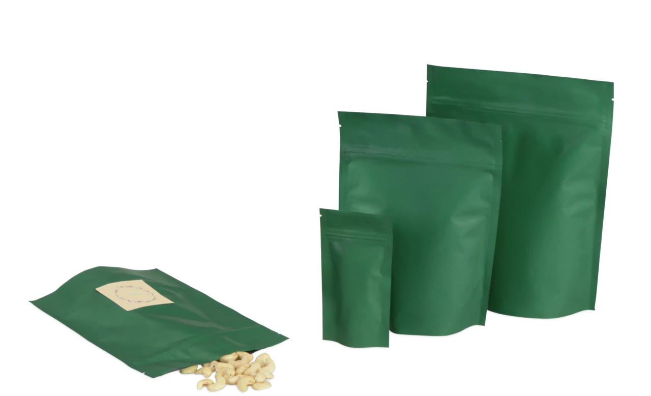 MECASEAL Standbodenbeutel Aromaschutz, grün matt