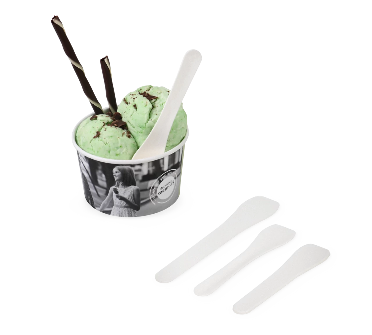 Glacelöffel aus Zellstoff