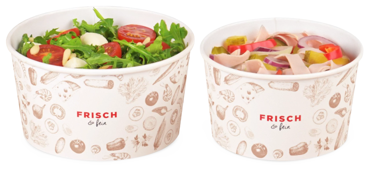 Salatschale aus Karton «FRISCH & fein» 