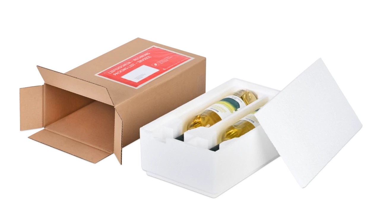 Flaschen-Versandverpackung Styropor® (EPS / Airpop®)