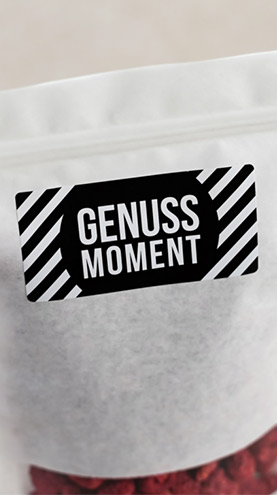 «Genuss Momente» Etikettenmotiv Kleberetikett