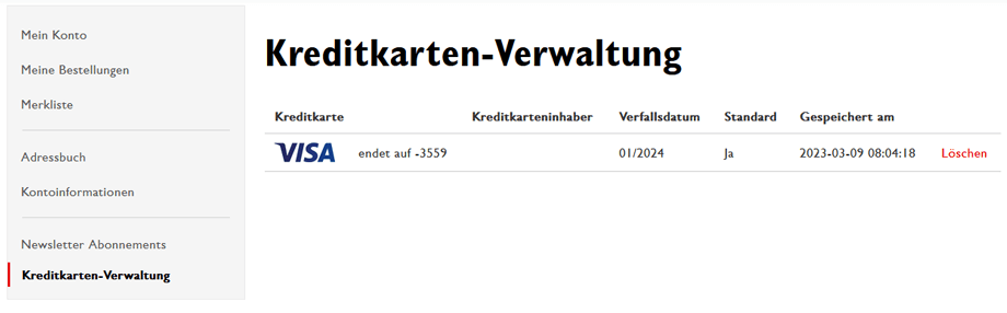 Benutzerkonto des B2B Online-Shops von RAUSCH