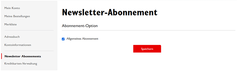 Benutzerkonto des B2B Online-Shops von RAUSCH