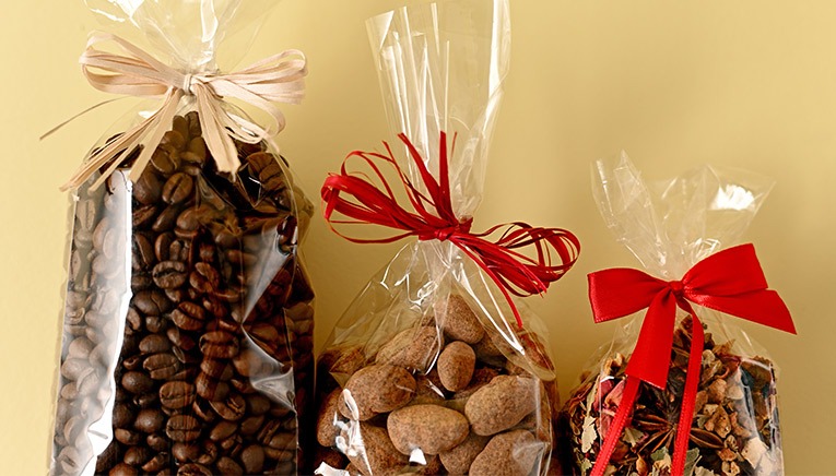 Kreuzbodenbeutel mit Schleife 