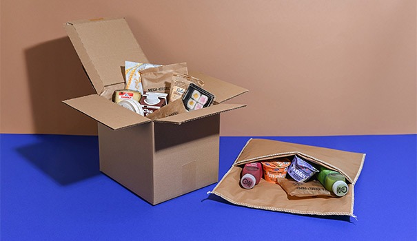 Karton und Thermo-Taschen für den Versand von Lebensmitteln