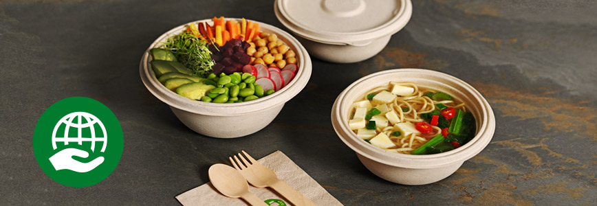Menüschale aus nachhaltiger Bagasse Menüschale aus nachhaltiger Bagasse