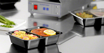 Siegelschale mit warmen Hauptgericht & Beilage