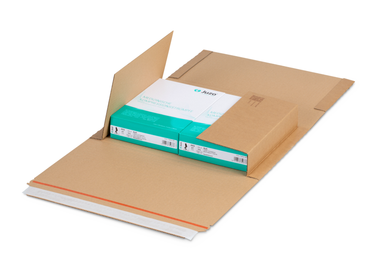 Kreuzverpackung / Buchverpackung braun MECAWELL® STRONG